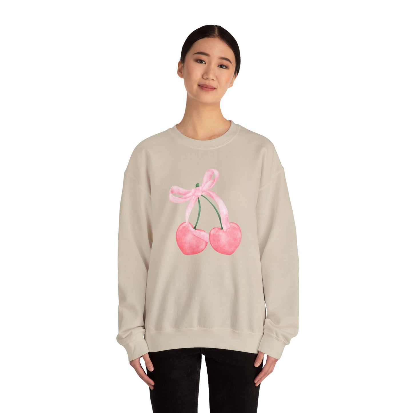 Bow and Cherries Aesthetic - Unisex Heavy Blend™ Crewneck Sweatshirt