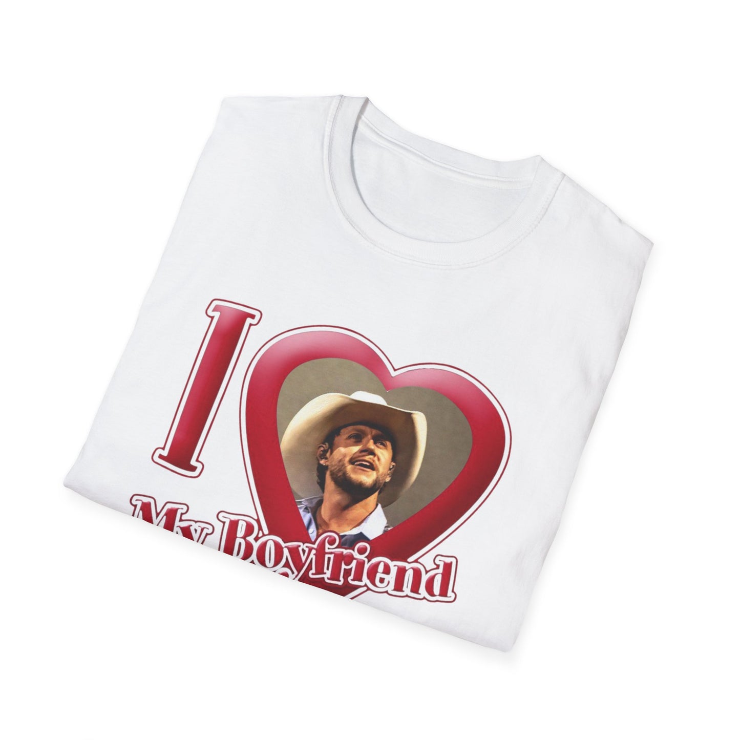 I heart my boyfriend NH Cowboy Hat - Unisex Softstyle T-Shirt