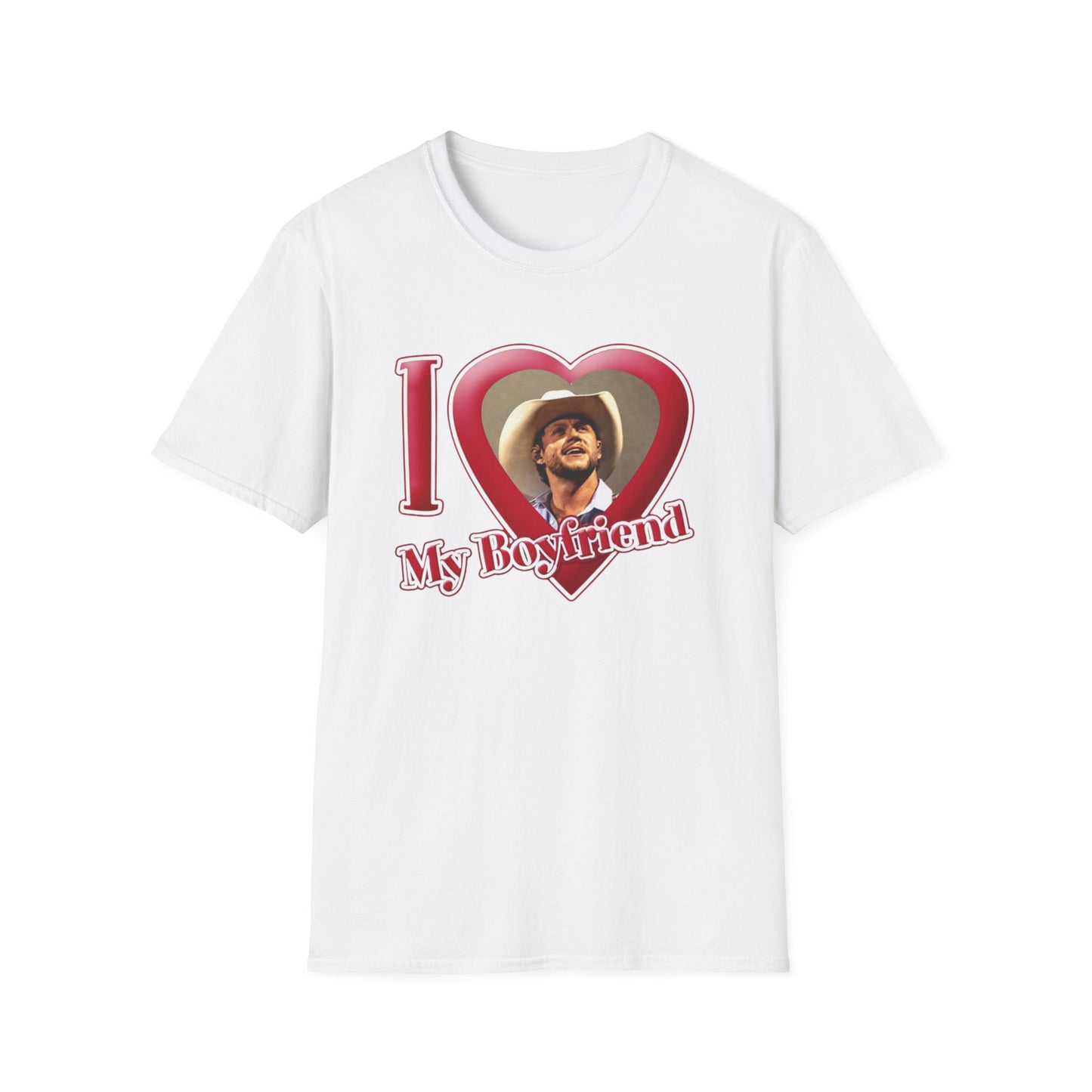 I heart my boyfriend NH Cowboy Hat - Unisex Softstyle T-Shirt